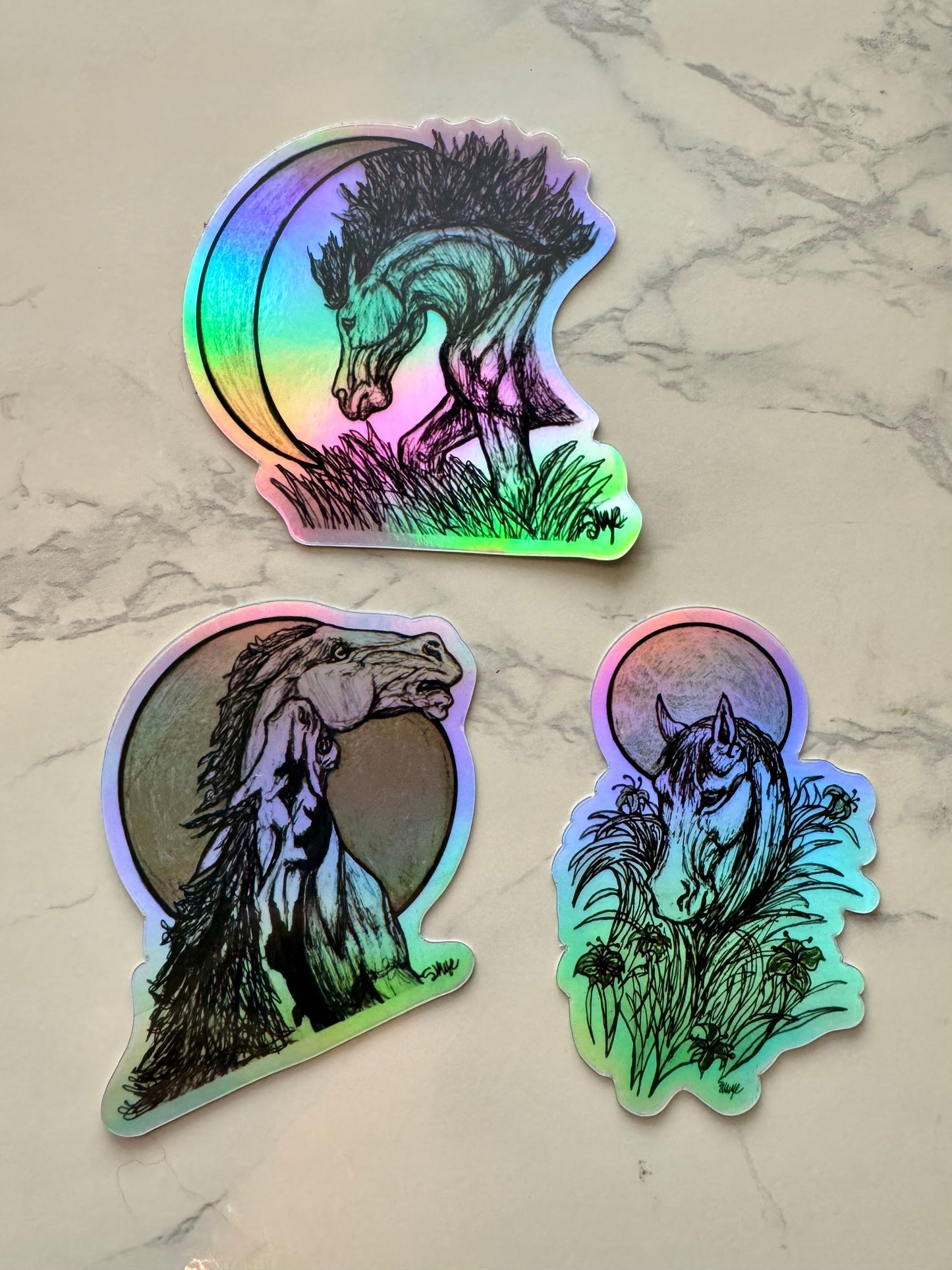 Holographic Halo Stickers: Patient Pony