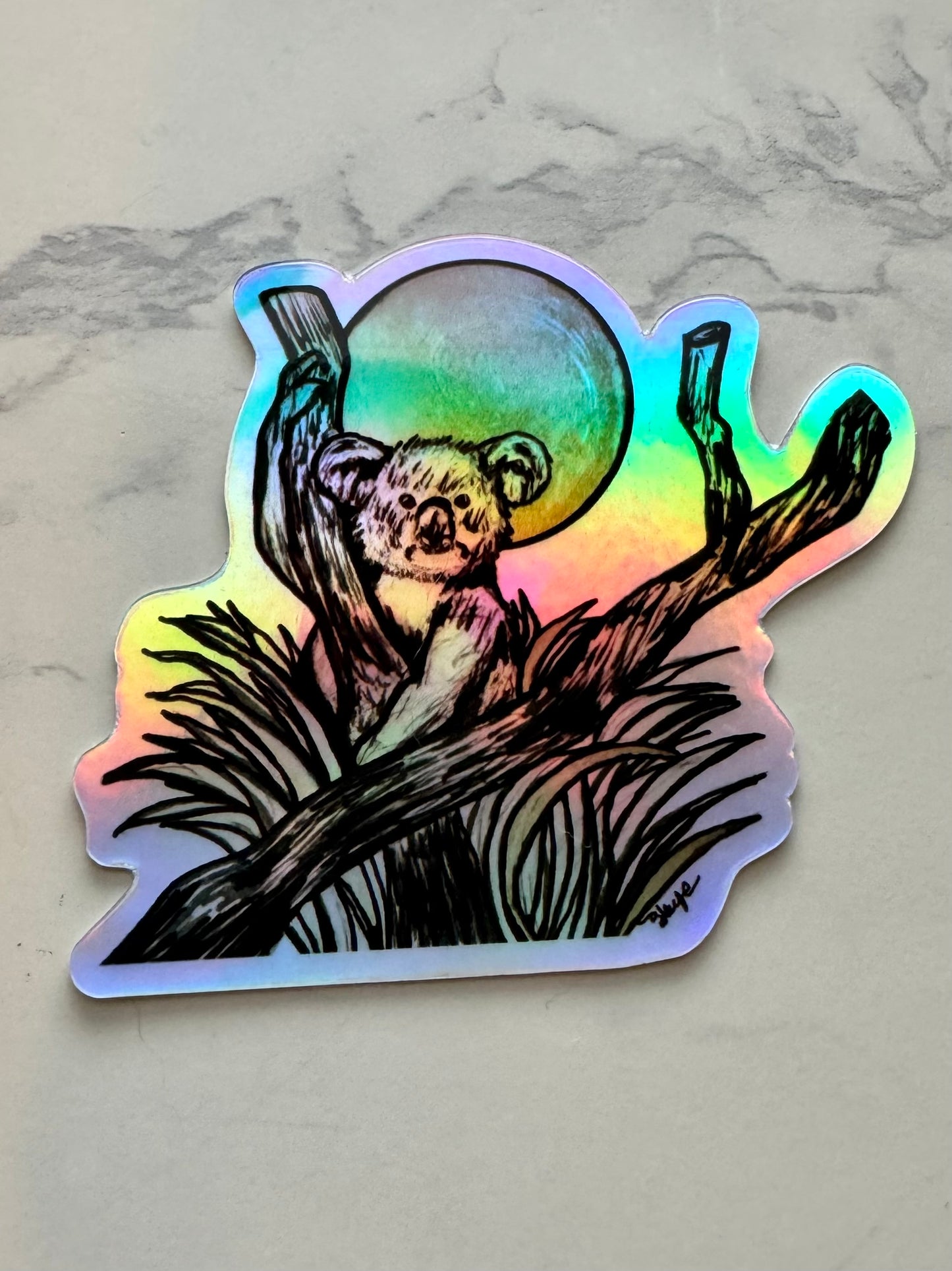 Holographic Halo Stickers: Koala