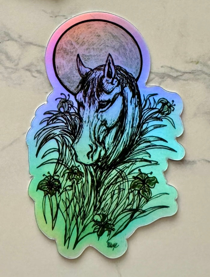 Holographic Halo Stickers: Patient Pony