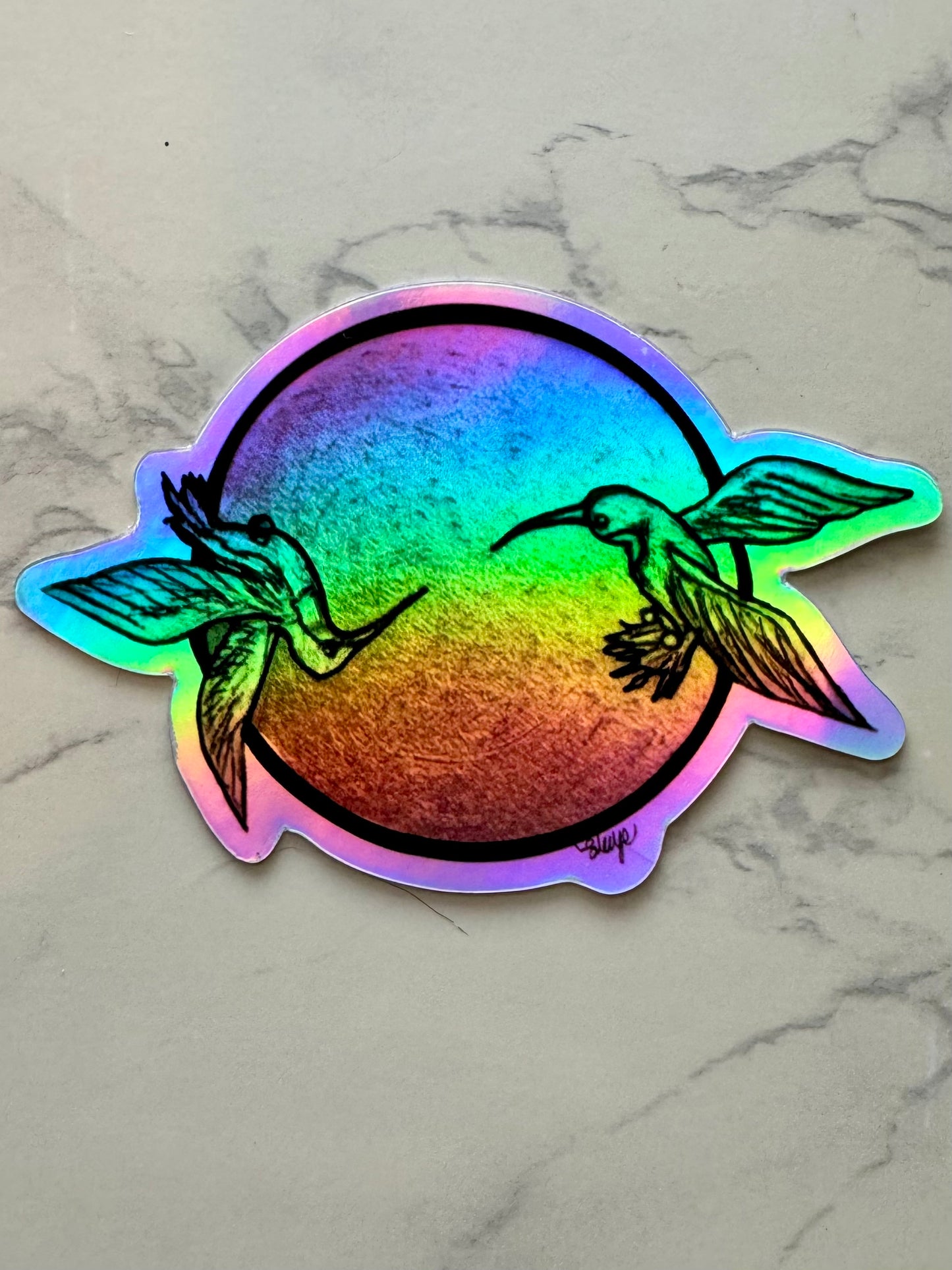 Holographic Halo Stickers: Hummingbird Hello